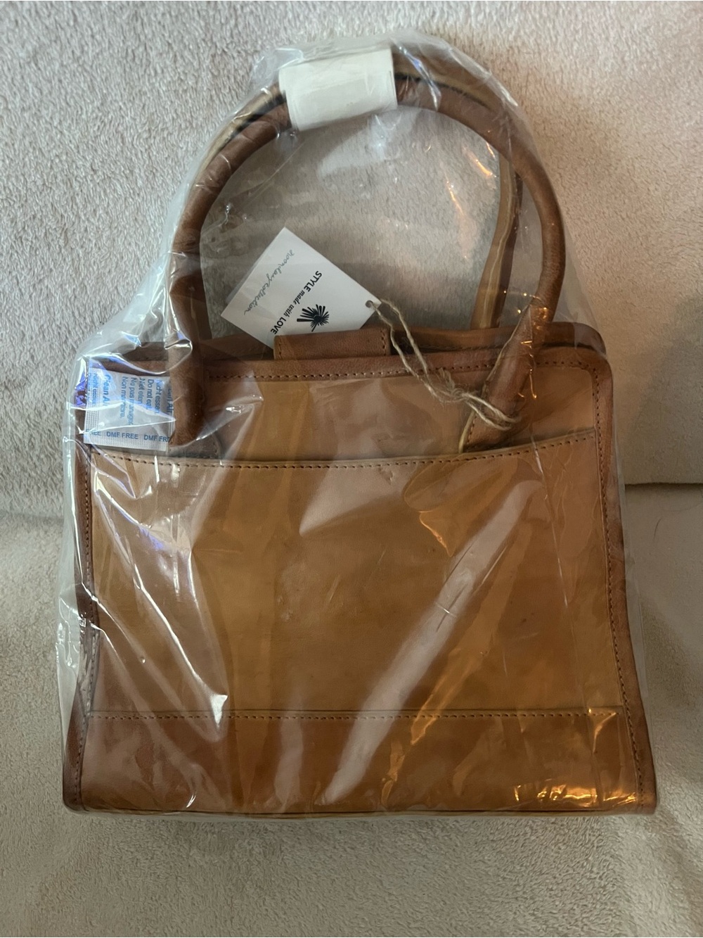 Noonday Classic Tan Leather Tote Handbag - NWT